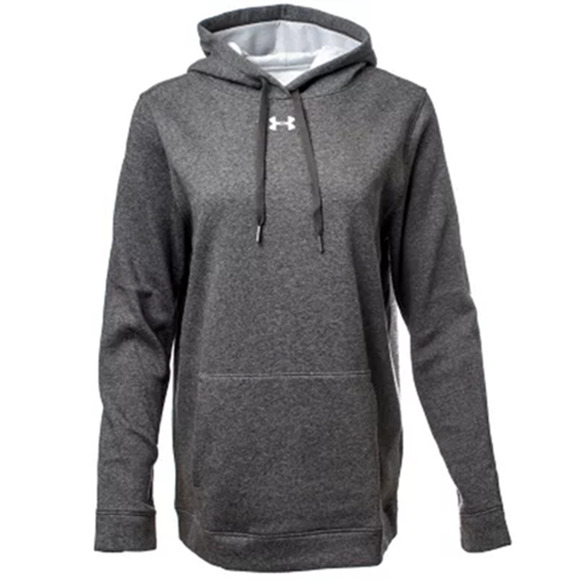 Womens Small Under Armour Essential Grey Fleece Hustle Hoodie Hoody Pullover NEW - Picture 2 of 6